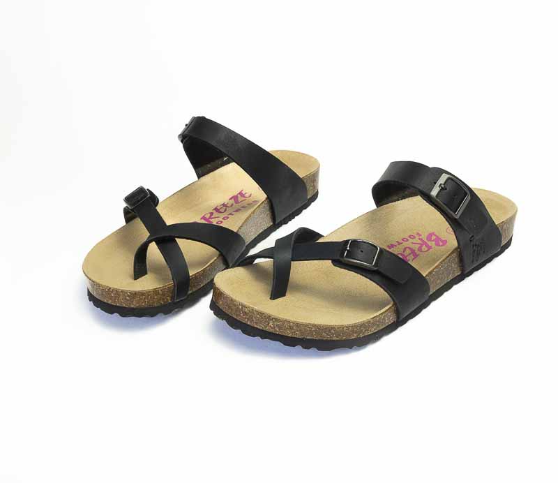 Breeze Ladies Cross Over Sandal Black