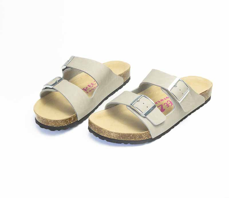 Breeze Ladies Slide Lt Grey comfort sandal Australian Made.