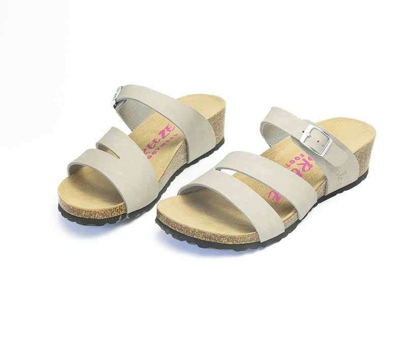 Ladies Classic Wedge Sandal - Lt Grey