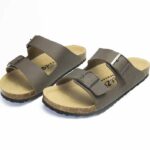 Mens tan slide sandal